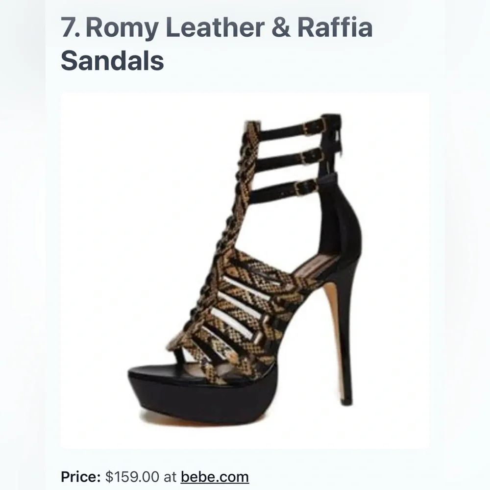 Bebe Aztec/gladiator Raffia sandal - Picture 1 of 11